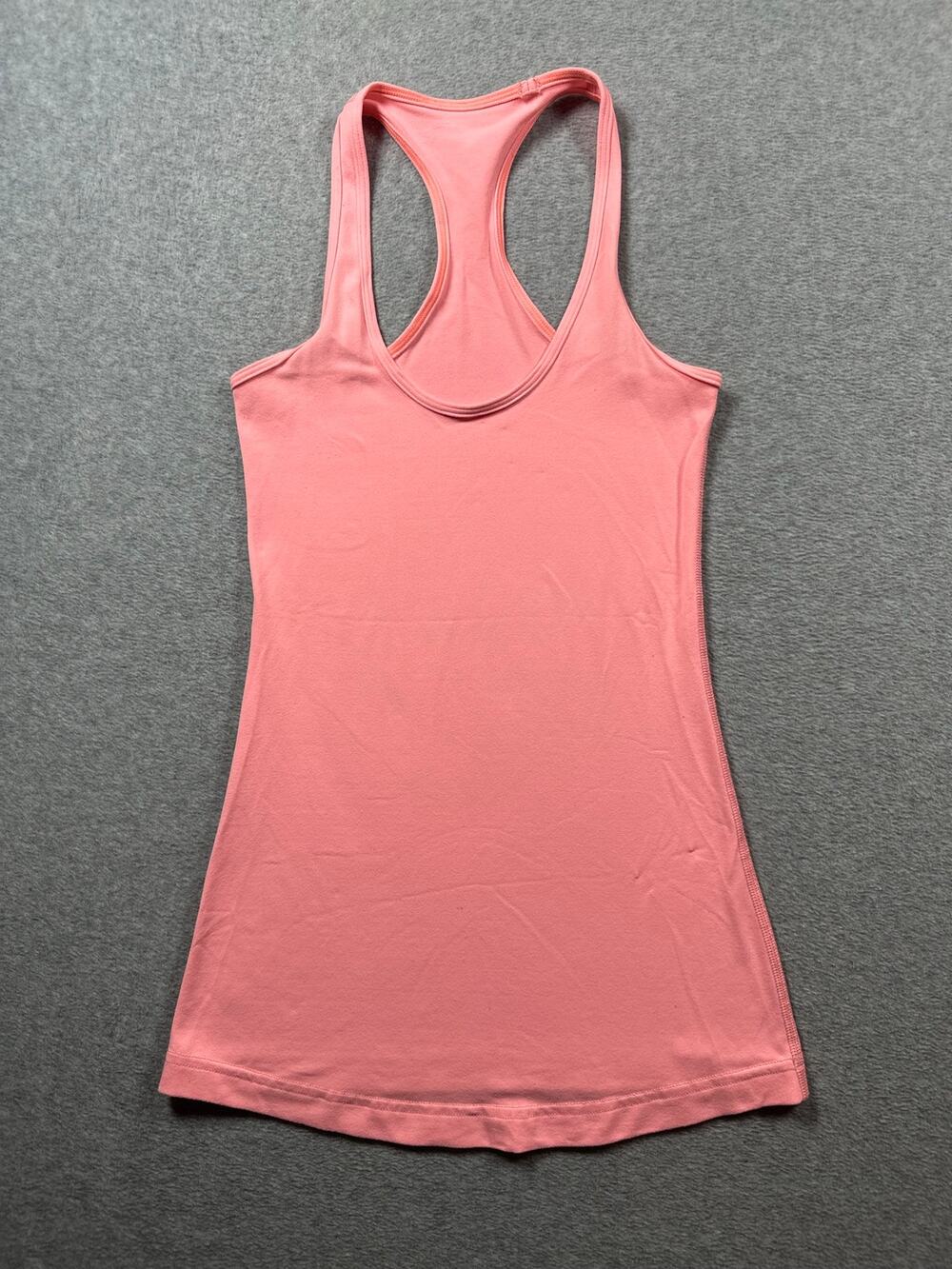 Lululemon Cool Racerback Tank Top Women's Chest Est. 2 Coral Pink Gym Activewear